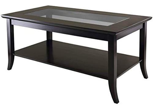 Winsome Mesa De Centro Rectangular Genoa Con Tapa Y Estante 