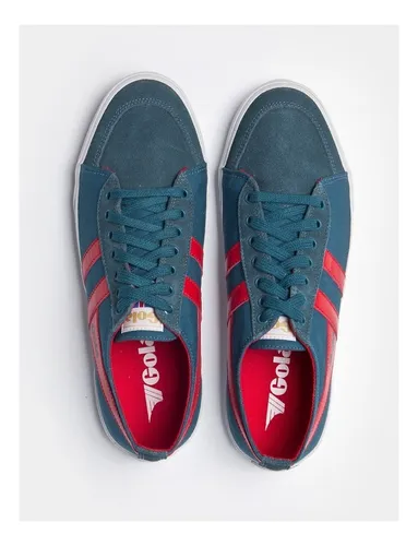 Zapatillas Gola Super Quarter Petroleo Rojo Hombre