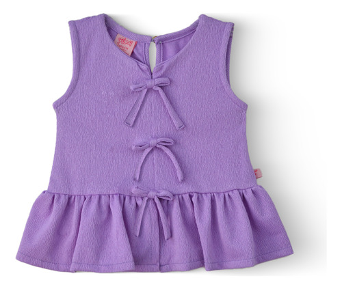 Blusa Con Tres Moños Al Frente Niña Flory 0064