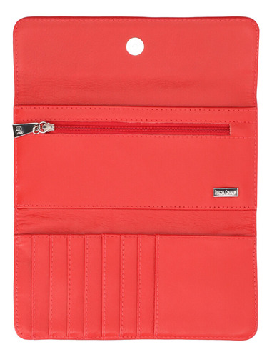 Cartera De Bolsillo Seda Pineda Covalin Herbolaria Flores Color Piel Rojo/rojo Morado