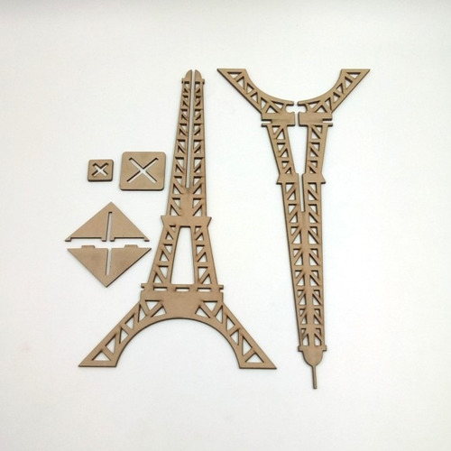Imagen 3 de 3 de 10 Centros De Mesa Rompecabezas Torre Eiffel Paris Mdf 32cm