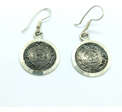 Arete Calendario Azteca Plata Ley .925