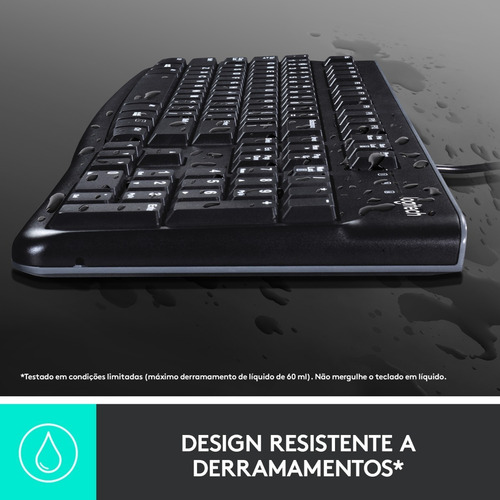 Combo Teclado E Mouse Com Fio Usb Mk120 Preto Logitech