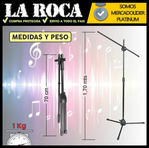 Imagen 6 de 10 de Combo Microfono Parquer Sn58b + Pie Microfono Funda Cable