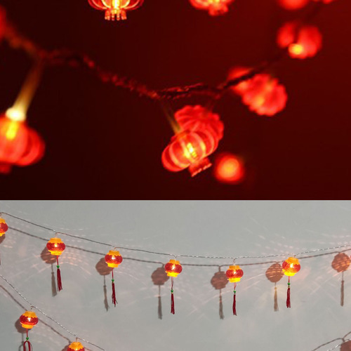 Cadena De Luces Led De Linterna China Roja