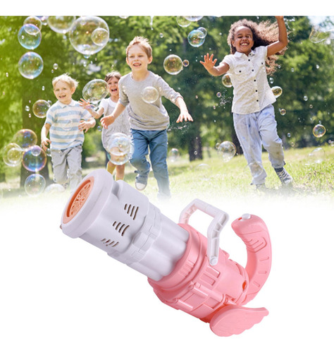 Niños Pequeños Cool Gatling Bubble Gun Maker Bubble Rosa
