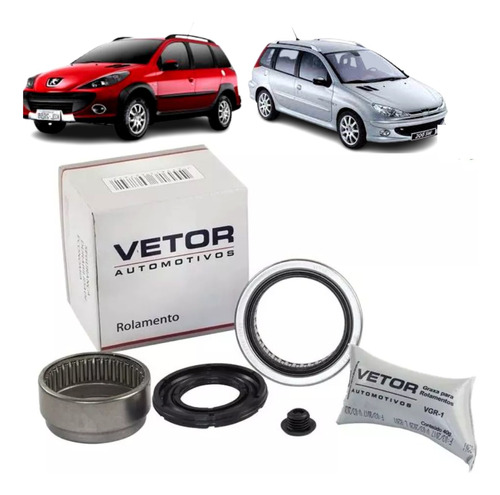 Kit 2 Rolamentos Traseiro Peugeot Passion 206 207 Sw 1.4 1.6