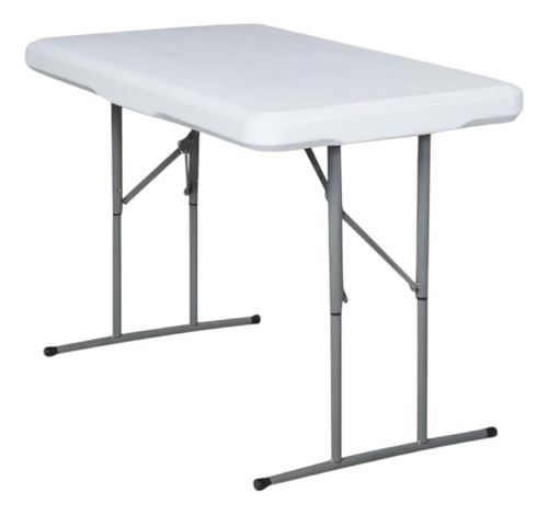 Set 1 Mesa Y 2 Bancas Plegables Blanco Blanco