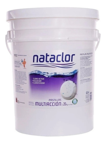 Pastilla Cloro Piscina 200gr 20kg Multiaccion Nataclor Cuota