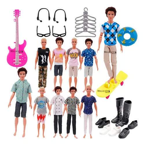 Kit com 5 Conjuntos De Roupas Para Boneco Ken namorado da Barbie