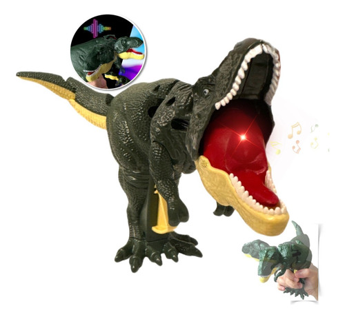 Dinossauro Brinquedo De Apertar Na Mão Luz Som Ninho Boy