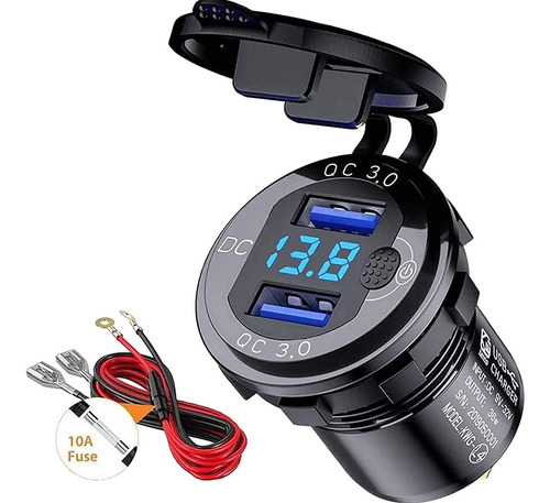 Quick Charge 3.0 Dual Usb Car Charger Socket 12v24v 36w...