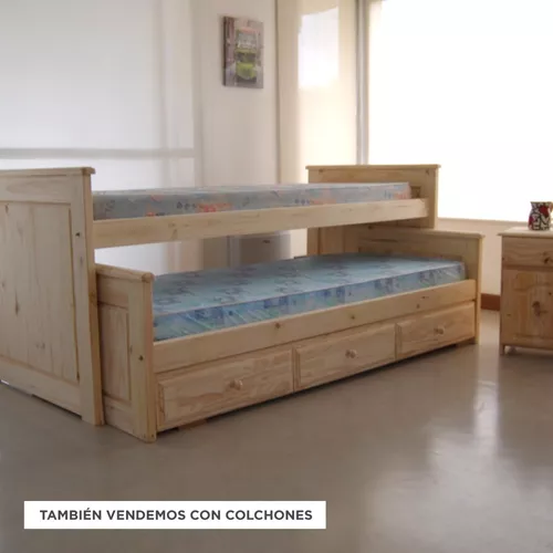 Cama Nido Para Colchon 90 Cm Con 3 Cajones C/correderas