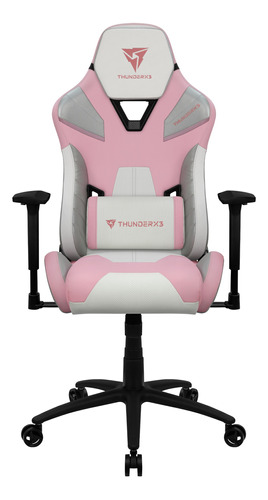 Silla de escritorio ThunderX3 TC5 gamer ergonómica  sakura white con tapizado de cuero sintético