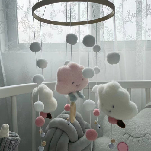 Movil Sonajero Decoracion Recamara De Bebe Con Diseno Nube