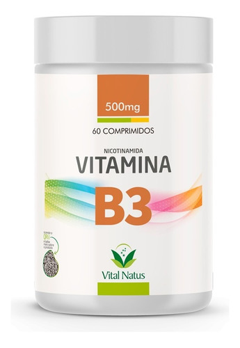 Vitamina B3 Nicotinamida Vital Natus 60 Comprimidos