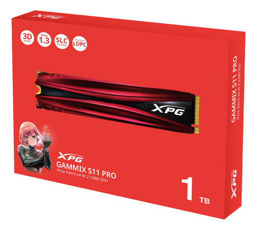 Ssd Interno Xpg Gammix S11 Pro 1tb M.2 Pcie Gen3 S11 Pro 3500-3000mb-s