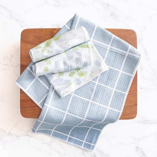 Juego De 4 Toallas De Cocina Microfibra Absorbentes