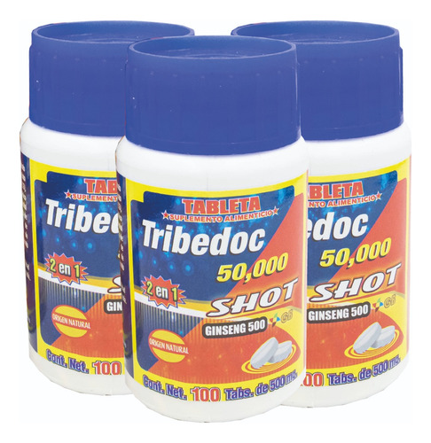 Kit 3 Suplemento Alimenticio Tribedoc Con Shot Max Sabor Sin Sabor