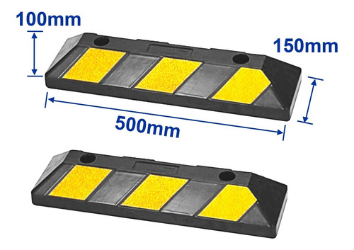 Tope Goma 50cm Para Auto Estacionamiento Wadfow Wyj5a15 X 2