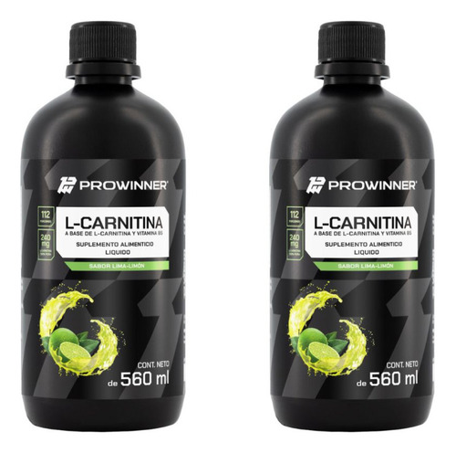 Kit 2 Piezas L-carnitina Líquida Lima Limón 560 Ml