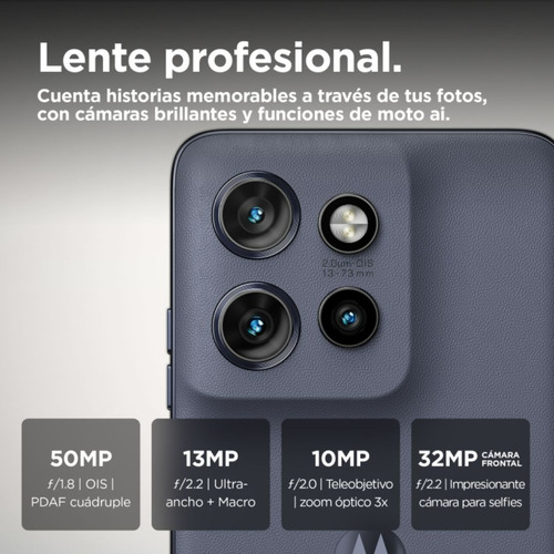 Celular Motorola Moto Edge 50 Neo 5g 256gb 8gb Ram Dual Sim Certificación Militar Ip68 Nfc Con Cargador Y Funda Color Gris