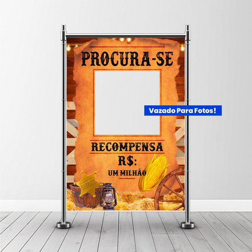 Painel Retangular Vazado Lateral Junina Tecido 1,50x2,20 Mt