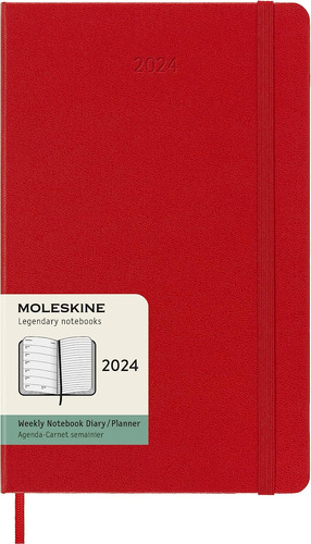 Agenda Semanal Moleskine 2024 12m Tapa Dura Roja -l