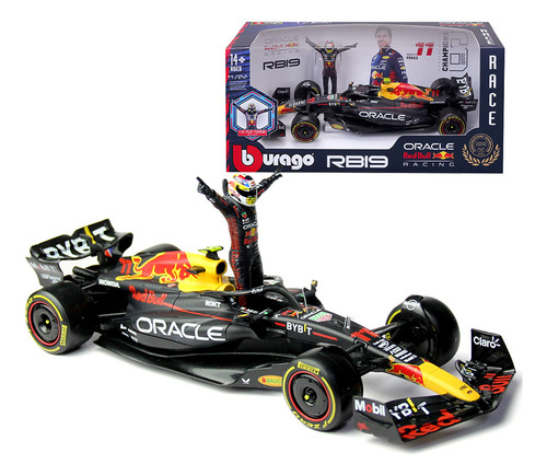 Burago Redbull F1 Rb19 A Escala 1:24 Figura Checo Perez Azul Azul Oscuro