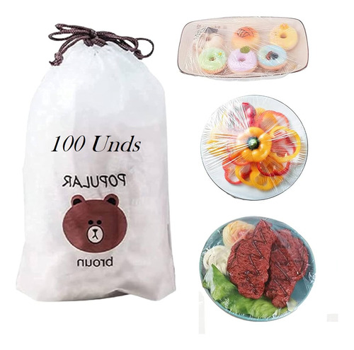 Bolsas Plásticas Elásticas Para Conservar Alimentos X 100 