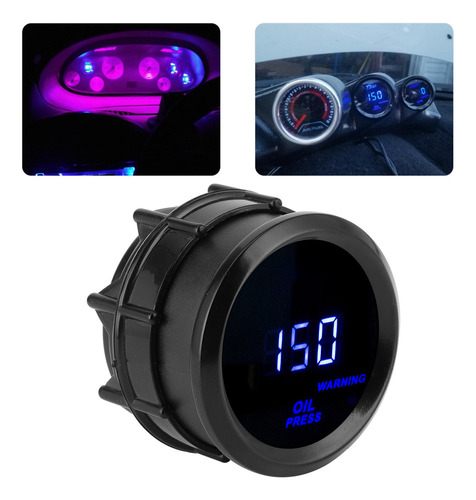 Medidor De Pressão De Óleo 2in 0.150psi Digital Blue Led Hig