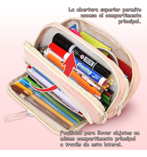 Estojo De Lápis De Grande Capacidade Com 4 Compartimentos -