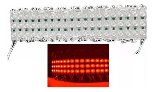 20 Pz Modulo 3 Leds 2835 110v Ip65 Color Rojo Ultra Brillo