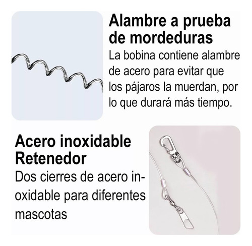 . 6 M Flexible Mascota Loro Pájaro Correa Arnés