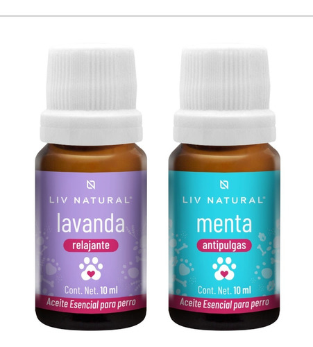 Imagen 1 de 5 de 2 Aceites Esenciales Para Perro Lavanda Y Menta Liv Natural