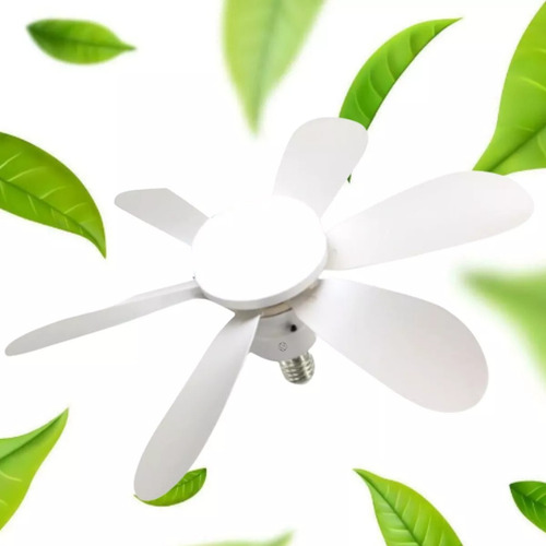 Abanico Ventilador Foco Techo Aspas Interiores Blanco