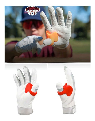 Pro Hitter Thumbpro Baseball Protector De Dedo Para Bateo Rojo