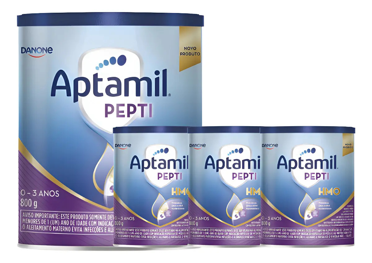 Fórmula Infantil em Pó sem Glúten Danone Aptamil ProExpert Pepti Kit de 4 de 800g 0 a 36 Meses