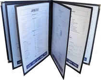 Comprar Carta Menu A4  Libro 6 Hojas. Pack 10 Unid. Negro