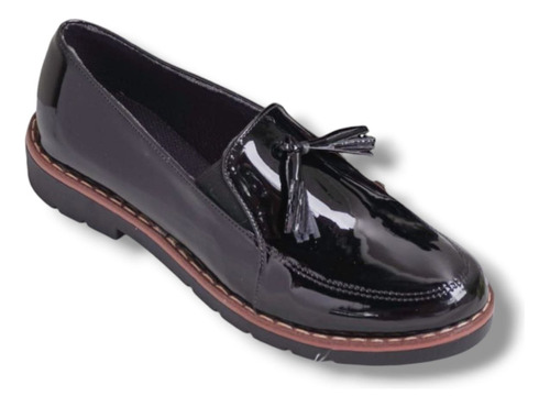 Mocasines Mujer Oxford Charol Zapatos Casuales