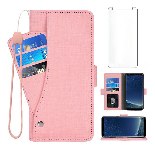 Asuwish Compatible Con Samsung Galaxy S8 Funda Tipo Cartera