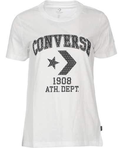 Remera Converse  Lifestyle Mujer Courtside Blanco Cli 