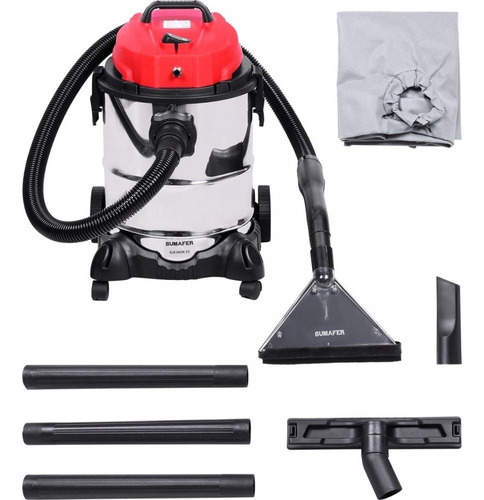 Extratora De Sujeira Carpete Estofados 25l 1400w Inox Worker Cor Aço Inoxidável/preto/vermelho 110v