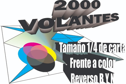 2000 Volantes Publicitarios 1/4 Carta, 4x1 Ó 4x0, C/diseño