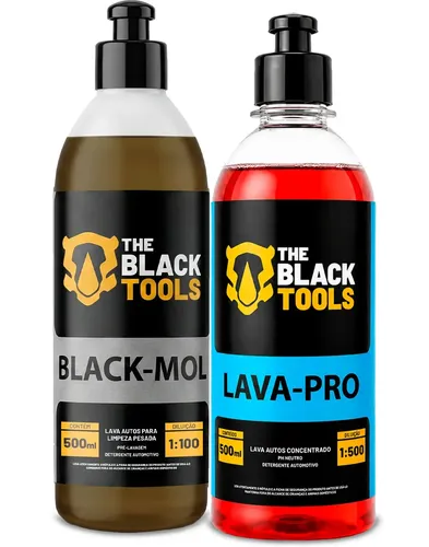 Kit Shampoo Automotivo Neutro Limpeza Kit Completo Lavar Carro Moto Lava-pro Black-mol The Black Tools