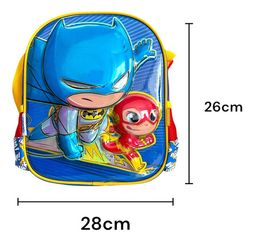 Lonchera Escolar Térmica Ajustable Reforzada Infantil 3d Rojo Batman 3d