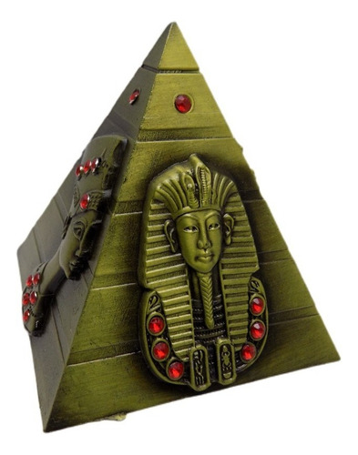 Piramide De Metal Miniatura Egito Faraó Cor Ouro Velho