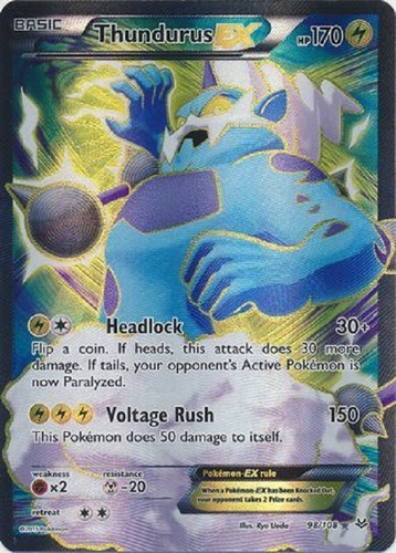 Thundurus Ex 98/108 Full Art Ultra Raro Pokemon Tcg