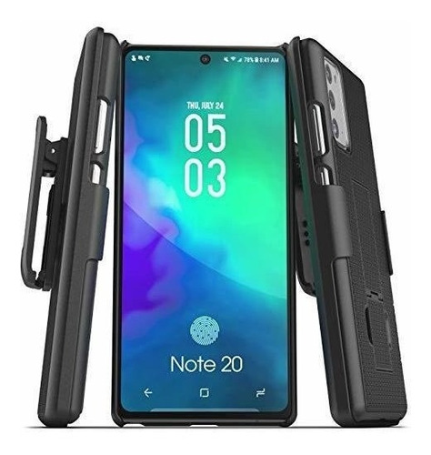 Funda Para Galaxy Note 20 Con Clip Para Cinturon Color Negra