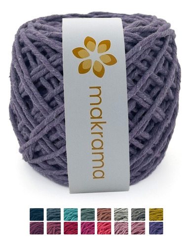 Makrama Cordón Macramé 3mm Hilaza Algodón 100m Colres Varios Color Morado Uva